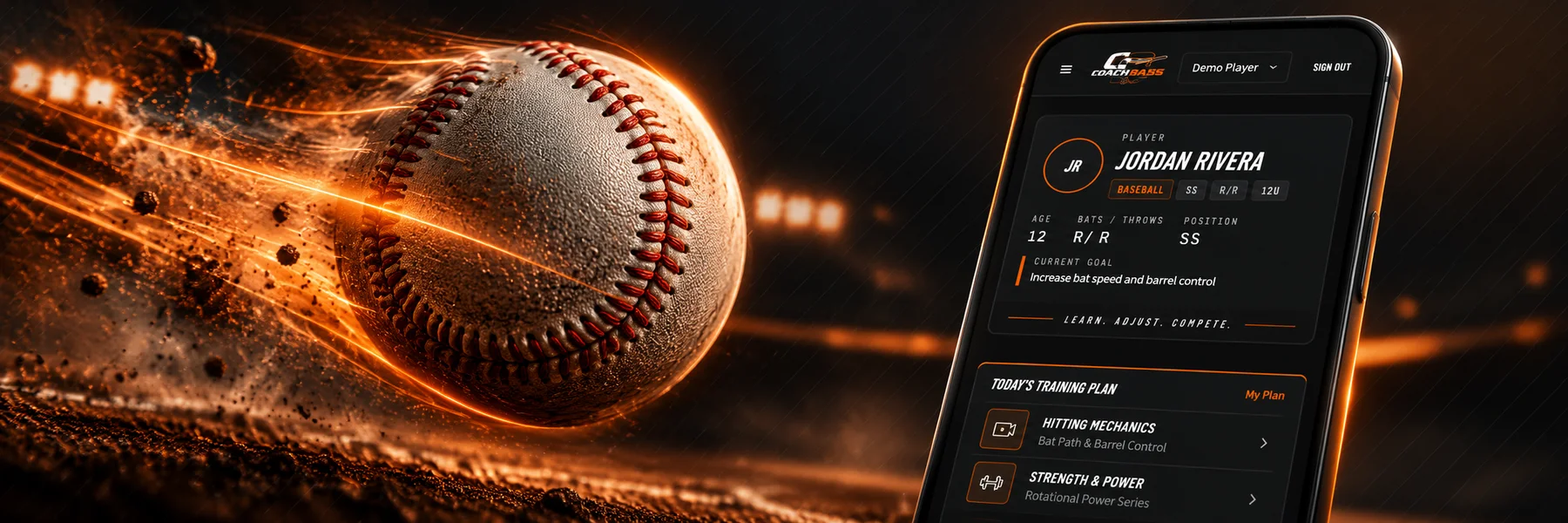 Coach Bass Baseball Development with baseball training and player app experience.
