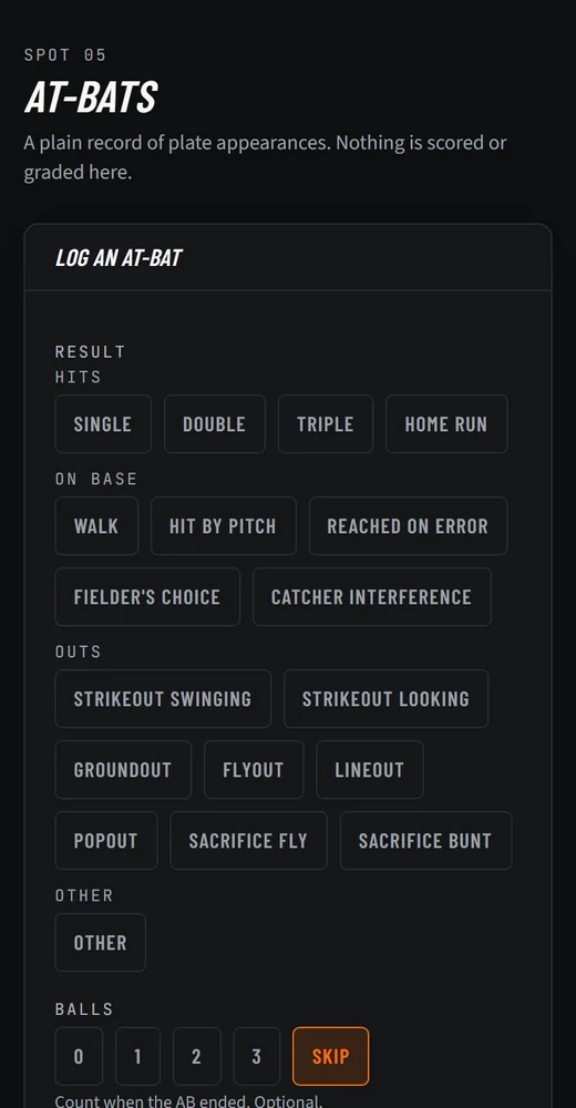 CoachBass at-bat log