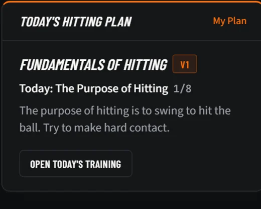 Today's hitting plan